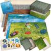 10 DND Game Mats and a lot More - Includes 6 Dungeons & Dragons Board Game Battle Maps (1" Hex Grid), Huge Size 22x26-4 3D Battle Arenas, 140+ Reusable Stickers, 4 Markers & Eraser, by EverGame view 1