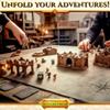 10 DND Game Mats and a lot More - Includes 6 Dungeons & Dragons Board Game Battle Maps (1" Hex Grid), Huge Size 22x26-4 3D Battle Arenas, 140+ Reusable Stickers, 4 Markers & Eraser, by EverGame view 2
