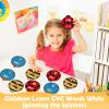 Kasfalci CVC Word Cards,CVC Word Games,Phonics Games,Speech Therapy Toys for Toddlers Kids,Learn to Read,Spelling Reading Learning Game,Kindergarten Preschool Learning Activities Educational Toy view 2
