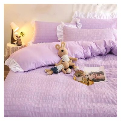 ADovz Blue Princess Bedding Sets Girls Duvet Cover Bed Skirt Set Girls Bedroom Ruffle Bedding Sets,Bed Sheets