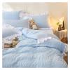 ADovz Blue Princess Bedding Sets Girls Duvet Cover Bed Skirt Set Girls Bedroom Ruffle Bedding Sets,Bed Sheets view 2