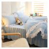 ADovz Blue Princess Bedding Sets Girls Duvet Cover Bed Skirt Set Girls Bedroom Ruffle Bedding Sets,Bed Sheets view 3