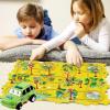 Christmas Stocking Stuffer 25PCS Puzzle Racer Kids Car Track Set, Dinosaur Puzzle Racer Car Track Set Puzzle Track Car Play Set Preschool Gifts for Kids Christmas Birthday Gift for Boys Girls view 3