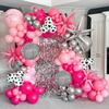 128pcs Disco Cowgirl Party Decorations, Hot Pink Silver Cowgirl Balloon Arch Garlan Kit with Disco Foil Cow Print Balloons for Bachelorette Birthday Party Decorations view 1