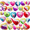 Roaqua 100 packs Bulk heart expression Mini Pop Fidget Key Chainbirthday Party Favors Small Valentine's Day Wedding Party Favors and Classroom Student Gifts view 1
