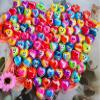 Roaqua 100 packs Bulk heart expression Mini Pop Fidget Key Chainbirthday Party Favors Small Valentine's Day Wedding Party Favors and Classroom Student Gifts view 2