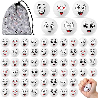 Shappy 60 Pcs Mini Volleyball Stress Balls Foam Sports Balls Squeeze Anxiety with Emotion 1.57 Inch Volleyball Toys with Drawstring Bag for Children Stress Relief Party Favor Games Toys