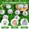 Shappy 60 Pcs Mini Volleyball Stress Balls Foam Sports Balls Squeeze Anxiety with Emotion 1.57 Inch Volleyball Toys with Drawstring Bag for Children Stress Relief Party Favor Games Toys view 2