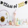 Class of 2025 Banner Class of 2025 Sign Graduation Party Decorations We are So Proud of You Congrats Grad Banner 2025 Senior High School Graduation Party Supplies Gold Black view 3