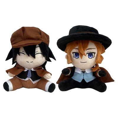 3pcs Anime Figures Pillow Dazai Osamu Sigma Nikolai Gogol Cosplay Stuffed Figures Pillow Cute Manga Characters Throw Pillow Home Decoration