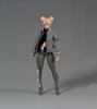 1/12 Scale Female Clothes,Female Flying Jacket Coat Tight Pants Leggings Outfit Clothing for 6inch Action Figure Body (1pc Gray Jacket) view 2
