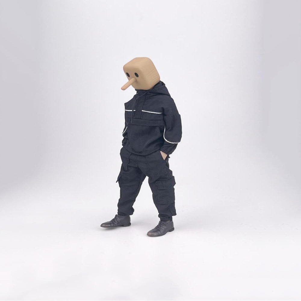 1/12 Scale Male Clothes,Male Jumpsuit Bodysuit Jacket Coat Pants Trousers Outfit Clothing for 6inch Muscular VTOYS GWToys Action Figure Body (Black Hoodies +Pant)