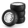 Chanmoo 1/10 RC Off Road Tires and Wheels 12mm Hex Rubber Short Course Truck Tyres with Foam Insert for 1:10 Scale Buggy Car ARRMA Traxxas Wltoys 144001 Losi HSP 94107 94170 94155 94177 4PCS (White) view 1