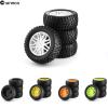 Chanmoo 1/10 RC Off Road Tires and Wheels 12mm Hex Rubber Short Course Truck Tyres with Foam Insert for 1:10 Scale Buggy Car ARRMA Traxxas Wltoys 144001 Losi HSP 94107 94170 94155 94177 4PCS (White) view 3
