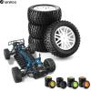 Chanmoo 1/10 RC Off Road Tires and Wheels 12mm Hex Rubber Short Course Truck Tyres with Foam Insert for 1:10 Scale Buggy Car ARRMA Traxxas Wltoys 144001 Losi HSP 94107 94170 94155 94177 4PCS (White) view 4