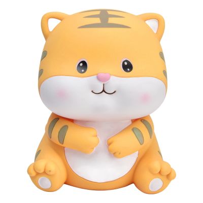 WOOXGEHM Tiger Piggy Bank, Hand Painting Cute Kids Piggy Bank, Bright, Rich, Naturally Colors, Deformation Resistance Tiger Money Bank for Bedroom, Office, Desktop