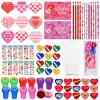 224 Pieces Valentine's Day School Exchange Gifts Valentine School Stationery Set Class Reward Prizes Notebooks Pencils Sharpener Erasers Stickers Stamps for Valentines Goodie Stuffers Party Supplies view 1