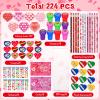 224 Pieces Valentine's Day School Exchange Gifts Valentine School Stationery Set Class Reward Prizes Notebooks Pencils Sharpener Erasers Stickers Stamps for Valentines Goodie Stuffers Party Supplies view 2
