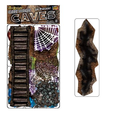 Caves - 24pc Double-Sided Cave & Terrain Pieces for Starters & Masters Alike - Roleplaying Objects for Dungeons & Dragons - Immersive Map Accessories for DND 5E, Pathfinder & Warhammer RPGs, USA Made