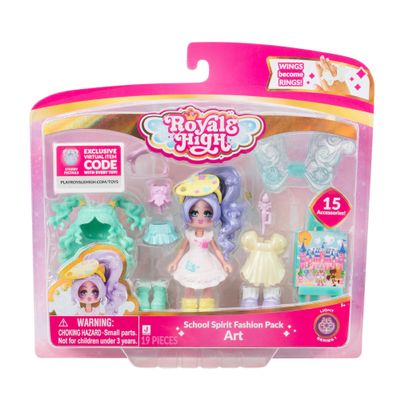 Royale High 3 School Spirit Fashion Pack: Art - Light Series 1-1 Figure with 15 Accessories - Wings Become Rings - Virtual Item Code Included - Ages 5+