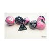 Black and Pink Gemini Mini Dice with White Colored Numbers 10mm (3/8in) Set of 7 Chessex view 1
