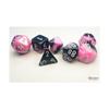 Black and Pink Gemini Mini Dice with White Colored Numbers 10mm (3/8in) Set of 7 Chessex view 2