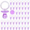 72 Pcs Baby Shower Pacifiers, 2.75 Plastic Pacifiers for Baby Shower Game, Baby Shower Decoration DIY, Gender Reveal Party Table Scatter/Baby Shower Party Favors, Purple view 1