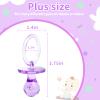 72 Pcs Baby Shower Pacifiers, 2.75 Plastic Pacifiers for Baby Shower Game, Baby Shower Decoration DIY, Gender Reveal Party Table Scatter/Baby Shower Party Favors, Purple view 2