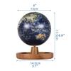 SYALEO Globo Terrqueo 5'' Desktop World Globe W/Bamboo Jewelry Tray 3 in 1 Illuminated Globe, Music Box, Storage Tray Modern Light Up Globe Gift Teaching Easy-Read view 2