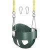 AGPTEK High Back Full Bucket Toddler Swing Seat Infant Swing with Yellow Coated Swing Chains and Carabiners Baby Swing Outdoor for Easy Install(Green) view 1