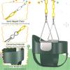 AGPTEK High Back Full Bucket Toddler Swing Seat Infant Swing with Yellow Coated Swing Chains and Carabiners Baby Swing Outdoor for Easy Install(Green) view 3