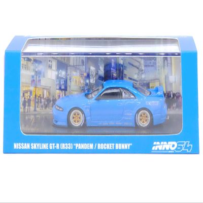 Inno Models Skyline GT-R (R33) RHD (Right Hand Drive) Blue Pandem - Rocket Bunny 1/64 Diecast Model Car IN64-R33P-BLU