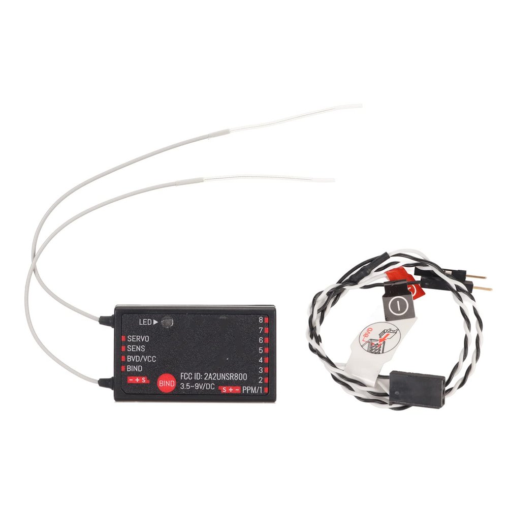 8CH Mini Receiver, Compact 2.4G RC Receiver Double Antenna Professional for RC Aircraft for Helicopter