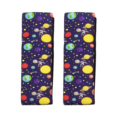 Baby Seat Belt Strap Cover, 2 Pcs Kids Car Seat Belt Cushions Pads, Shoulder Strap Protectors for Girls Boys (Space 4A)