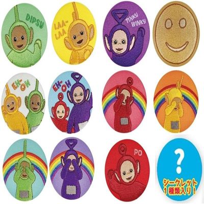 TT-5542921SC Teletubbies Secret Embroidery Can Badge Approx. H 2.2 x D 0.2 inches (56 x 5 mm), H56D5mm, Polyester Tin