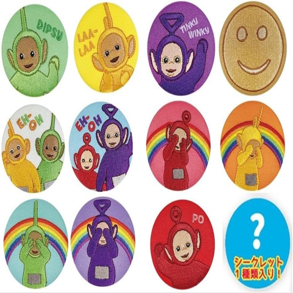 TT-5542921SC Teletubbies Secret Embroidery Can Badge Approx. H 2.2 x D 0.2 inches (56 x 5 mm), H56D5mm, Polyester Tin