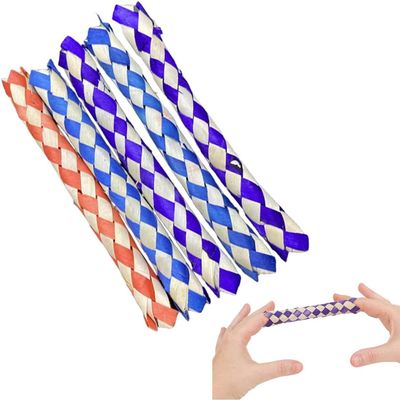 5 Pcs Classic Chinese Finger Traps Bamboo Birds Foraging Props Assorted Colors PET Bird Chew Classic Party Props for Adults Finger Puppets