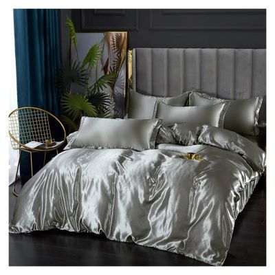 ADovz Silk Bedding Set with Duvet Cover Bed Sheet Pillowcase Luxury Satin Solid Color,Bed Sheets