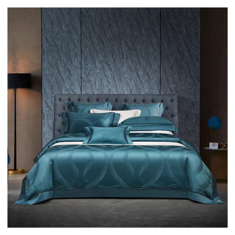 ADovz Bedding Set, Egyptian Cotton 1000TC, Jacquard Hollow Duvet Cover, Luxury Sheets, Brocade Dyed Pillowcases,Bed Sheets