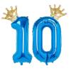 10 Number Balloon Blue 40 inch Big Foil Crown Helium 10th Balloons for 10 Year Old Boy Girl Birthday Party Decorations Wedding Anniversary Events Supplies view 1