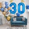 10 Number Balloon Blue 40 inch Big Foil Crown Helium 10th Balloons for 10 Year Old Boy Girl Birthday Party Decorations Wedding Anniversary Events Supplies view 4