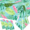 Pymurod 3 Pack Tropical Tablecloths Hawaiian Luau Party Decorations Aloha Tropical Table Cloths Hawaiian Palm Leaves Tablecloth for Hawaiian Summer Beach Birthday Party Supplies view 1