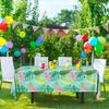 Pymurod 3 Pack Tropical Tablecloths Hawaiian Luau Party Decorations Aloha Tropical Table Cloths Hawaiian Palm Leaves Tablecloth for Hawaiian Summer Beach Birthday Party Supplies view 2