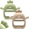 2 Pack Baby Teething Toys for 0-6 6-12 Months, Never Drop Infant Teether Teething Mitten Toys for 0 3 6 9 12 Months, Newborn Soothing Teething Toy Gifts for 1 One Year Old Baby Boys Girls view 1