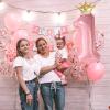0 Number Balloon Pink 40 inch Big Foil Crown Helium 0th Balloons for 0 Year Old Boy Girl Birthday Party Decorations Wedding Anniversary Events Supplies view 4