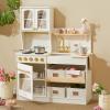 Tiny Land Play Kitchen with Storage System Toys and Kids Coffee Maker Wooden Kitchen Playset for Girls and Boys view 2