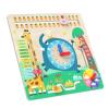 Almencla Wooden Calendar Clock Montessori Toy Puzzle, Learning Toy Teaching Aid Calendar Time Learning Toy for Boy Toddlers view 1