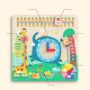 Almencla Wooden Calendar Clock Montessori Toy Puzzle, Learning Toy Teaching Aid Calendar Time Learning Toy for Boy Toddlers view 4