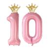 10 Number Balloon Pink 40 inch Big Foil Crown Helium 10th Balloons for 10 Year Old Boy Girl Birthday Party Decorations Wedding Anniversary Events Supplies view 1