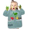 DOMIKING Teal Customized Kids' Art Smocks Long Sleeves Kid Painting Aprons Artist Smcoks for Painting Cooking Baking M view 3